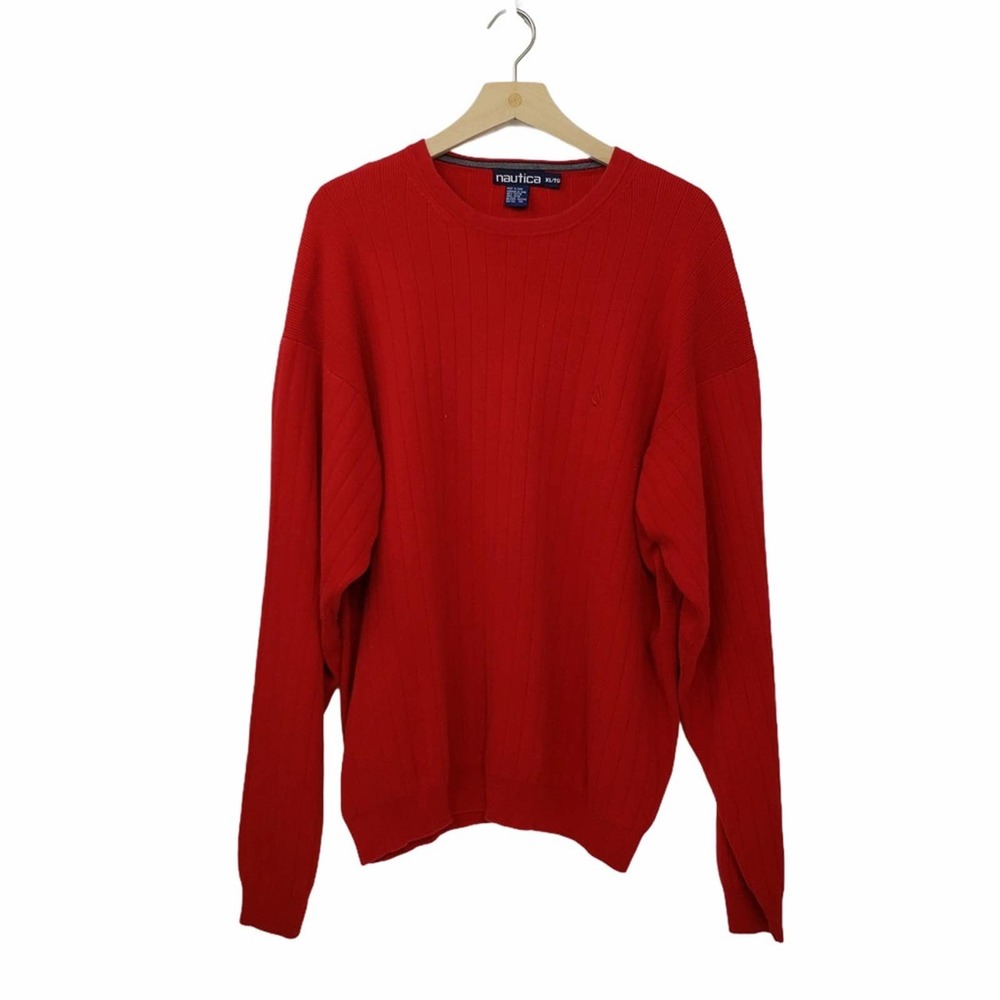 Nautica Crew Neck Pullover Ribbed Sweater